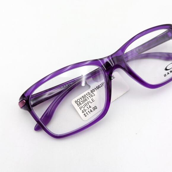 Oakley Unisex Cartwheel Square Eyeglasses OY8010 Purple Clear Lens Size 49-14 main image 6